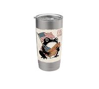 Grumpy Frog Funny Hot Dog 4th of July Anime Japanese Stainless Steel Insulated Tumbler