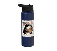 Grumpy Frog Funny Hot Dog 4th of July Anime Japanese Stainless Steel Insulated Water Bottle