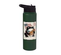 Grumpy Frog Funny Hot Dog 4th of July Anime Japanese Stainless Steel Insulated Water Bottle