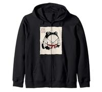 Grumpy Frog Funny Karate Judo MMA Jiu Jitsu Anime Japanese Zip Hoodie