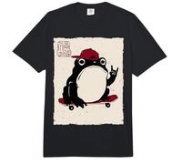 Grumpy Frog Funny Skateboard Skateboarding Anime Japanese Comfort Colors Adult Heavyweight T-Shirt
