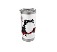 Grumpy Frog Funny Skateboard Skateboarding Anime Japanese Stainless Steel Insulated Tumbler