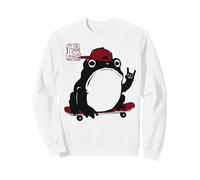 Grumpy Frog Funny Skateboard Skateboarding Anime Japanese Sweatshirt