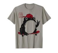 Grumpy Frog Funny Skateboard Skateboarding Anime Japanese T-Shirt