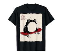 Grumpy Frog Funny Skateboard Skateboarding Anime Japanese T-Shirt