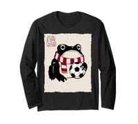 Grumpy Frog Funny Soccer Player Anime Japanese Long Sleeve T-Shirt