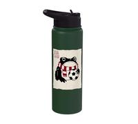 Grumpy Frog Funny Soccer Player Anime Japanese Stainless Steel Insulated Water Bottle