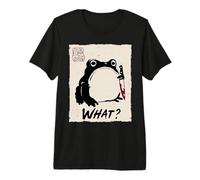 Grumpy Frog Funny What? Creepy Frog Knife Anime Japanese Premium T-Shirt