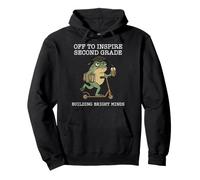 Grumpy Frog Off To Inspire Second Grade Teacher Pullover Hoodie