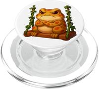 Grumpy Frog on Swing Playground Cartoon Design PopSockets PopGrip for MagSafe