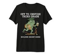 Grumpy Frog Third Grade Teacher Inspire Minds Graphic Premium T-Shirt