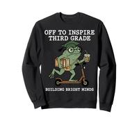 Grumpy Frog Third Grade Teacher Inspire Minds Graphic Sweatshirt