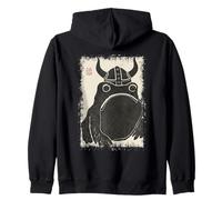 Grumpy Frog Viking Helmet Vikings Funny Zip Hoodie
