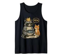 Grumpy Funny Cat Raccoon King Meow Funny Pet Animal Humour Tank Top