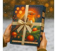 Grumpy Gardener Bird Food Advent Calendar - 12 Days of Christmas Wild Bird Feed Treats - With 3 Packets Each of Peanut Granules, Calciworms, Sunflower Hearts & Berry & Bug Suet - Made in UK (Robin)