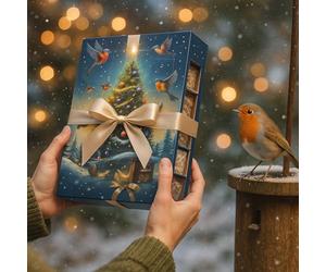 Grumpy Gardener Bird Food Advent Calendar - 12 Days of Christmas Wild Bird Feed Treats - With 3 Packets Each of Peanut Granules, Calciworms, Sunflower Hearts & Berry & Bug Suet - Made in UK (Tree)