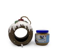 Grumpy Gardener Christmas Pudding Bird Feeder with Nutpecker Jar