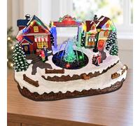 Grumpy Gardener Christmas Village Set with Lights & Real Water Fountain | Light Up Christmas Village Scene | LED Indoor Christmas Decoration | Battery Operated | Large - 34 x 20.5 x 19cm
