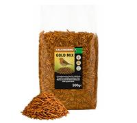 Grumpy Gardener Dried Calciworms - Gold Mix Calci Worms, Rich in Calcium and Protein, Ideal Mealworm Alternative for Bird Food, Hedgehogs, Hamster, Squirrels, Robins, Blue Tits, Sparrows - 500 Grams