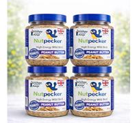 Grumpy Gardener NutPecker Peanut Butter Bird Food for Wild Birds - Suet Bird Feeding Nourishment, High-Energy Made in the UK Wild Bird Food | Original Flavor 4 x 330g each