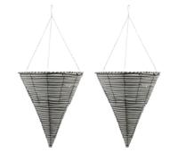Grumpy Gardener Set of 2 Coloured Conical Hanging Baskets MONOCHROME