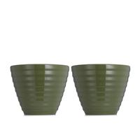 Grumpy Gardener Set of 2 Integrated Saucer Twist Pots BLUE