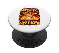 Grumpy Ginger Cat Im Not Angry This is Just My Face Saying PopSockets Adhesive PopGrip