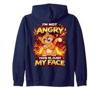 Grumpy Ginger Cat Im Not Angry This is Just My Face Saying Zip Hoodie
