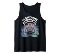 Grumpy Hippo Funny Spirit Animal Slap Joke Water Bandana Tank Top