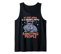 Grumpy Hippo who slaps annoying people Hippopotamus Tank Top