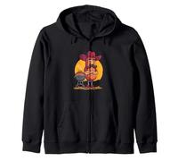 Grumpy Hotdog Weenie Look for BBQ and Beard Lovers Zip Hoodie