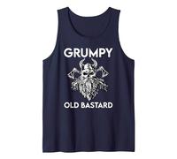 Grumpy Man Husband Grandpa Warning Grumpy Old Bastard Tank Top, Men, Navy Blue, XX-Large