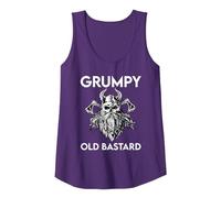 Grumpy Man Husband Grandpa Warning Grumpy Old Bastard Tank Top, Women, Purple, X-Large