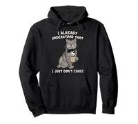 Grumpy Mood Cat with Coffee Morning Humor Pullover Hoodie