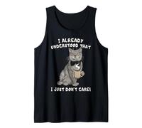Grumpy Mood Cat with Coffee Morning Humor Tank Top