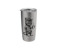 Grumpy Morning Coffee Cat Tired Monday Vibes Stainless Steel Insulated Tumbler