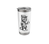 Grumpy Morning Coffee Cat Tired Monday Vibes Stainless Steel Insulated Tumbler
