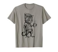 Grumpy Morning Coffee Cat Tired Monday Vibes T-Shirt