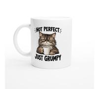 Grumpy Mug Not Perfect Just Grumpy | Novelty Moody cat Mug - Unique Gift Idea