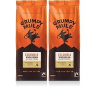 Grumpy Mule Colombia Planadas Organic (Whole Coffee Beans) with notes of Caramel and Red Fruits 500g (Pack of 2)