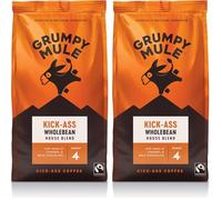 Grumpy Mule Kick-Ass House Blend Whole Coffee Beans with notes of Caramel and Milk Chocolate 200g (Pack of 2)