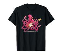 Grumpy Octopus Rockstar with Electric Guitar Costume T-Shirt