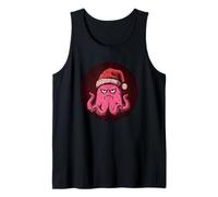 Grumpy Octopus with Christmas Hat for Santa Lovers Tank Top