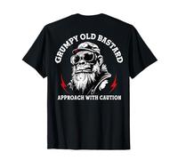 Grumpy Old Bastard Approach With Caution Monkey (On Back) T-Shirt