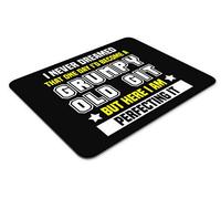Grumpy Old Git Perfecting It Funny Mousemat Office Rectangle Mouse Mat Funny Desk Mousepad Computer PC Mouse Pad