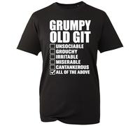Grumpy Old Git T-Shirt, Funny Sarcastic All of The Above Grouchy Guy Shirt, Gift Unisex Tee Top (Black, 2XL)