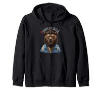 Grumpy Old Grizzler Funny Bear Design for Men Zip Hoodie