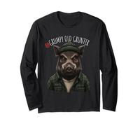 Grumpy Old Grunter Funny Boar Design for Men Long Sleeve T-Shirt