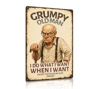 Grumpy Old Man Funny Metal Sign - I Do What I Want Vintage Humorous Quote Wall Decor Aluminium Plaque for Home, Garage, Man Cave Gift 8x12 Inch (25184)