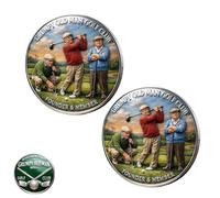 Grumpy Old Man Golf Club Commemorative Coin, Double-Sided Old Bastards Golf Club Collector Token, Novelty Gag Lifetime Member Challenge Coins, for Golfers, Dad, Grandpa, Retired Men (2pcs)